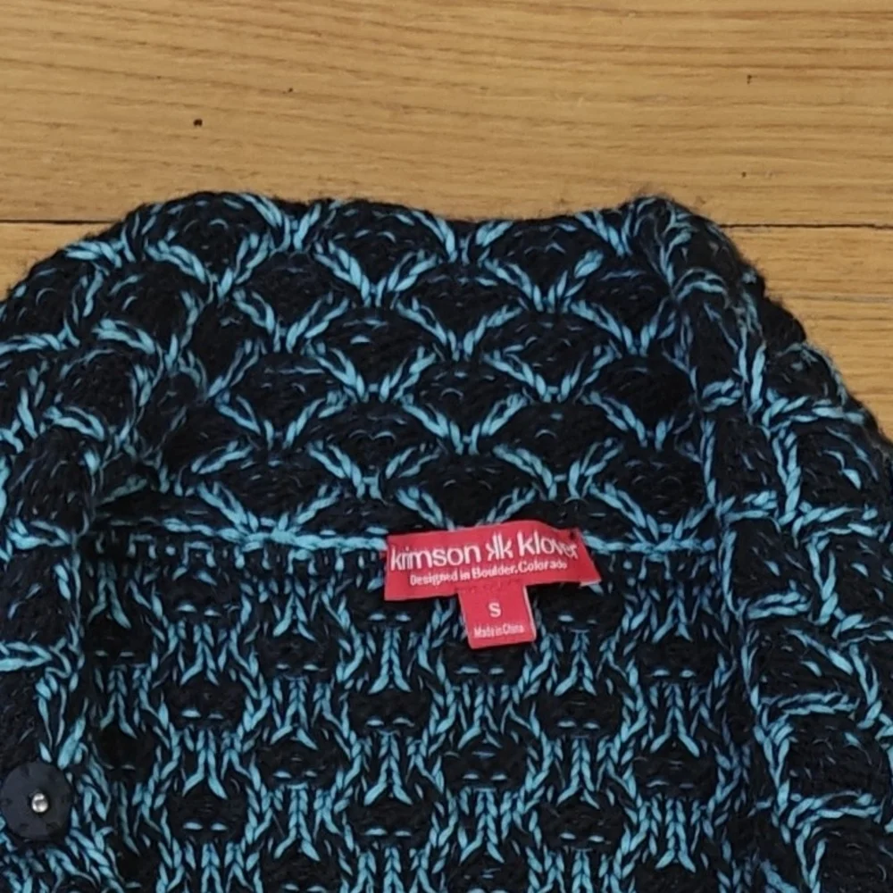 Krimson Klover Black and Blue Patterned Sweater - Picture 3 of 8